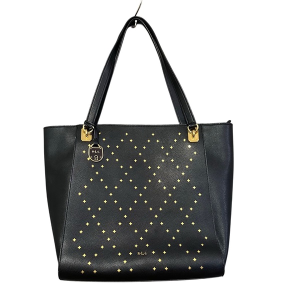 Lauren Ralph Lauren Handbags - Ralph Lauren Black Gold Diamond Star Tote